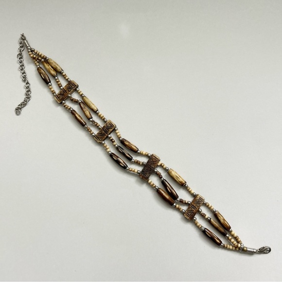 Vintage Horn Bone Bead Choker Necklace - Picture 3 of 6